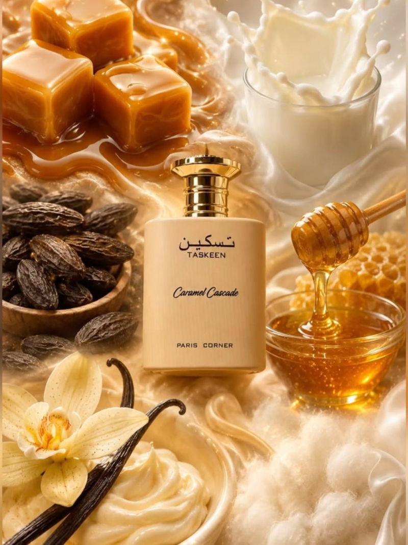 Taskeen Caramel Cascade by Paris Corner, Eau de Parfum, Unisex, 100 ml