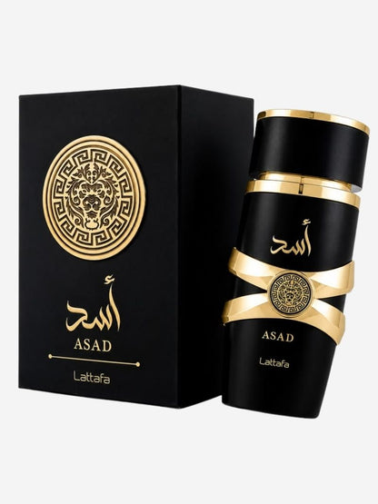 Asad Black by Lattafa, Eau De Parfum, Unisex, 100 ML