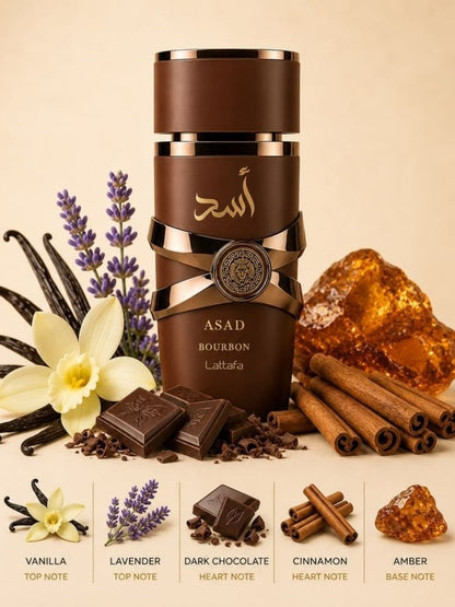 Asad bourbon by Lattafa, Eau De Parfum, Men's Fragrance / Unisex, 100 ML