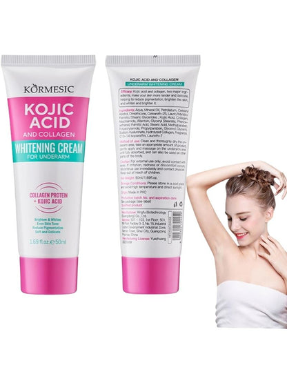 Kojic Acid and Collage, Whitening Cream for underarm by Kormesic, Cream, Unisex, 50 ML